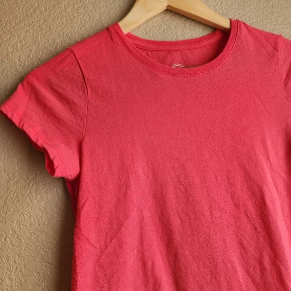 Wonder Nation Coral pink solid short sleeve shirt Size XL 14-16 - Picture 2 of 5